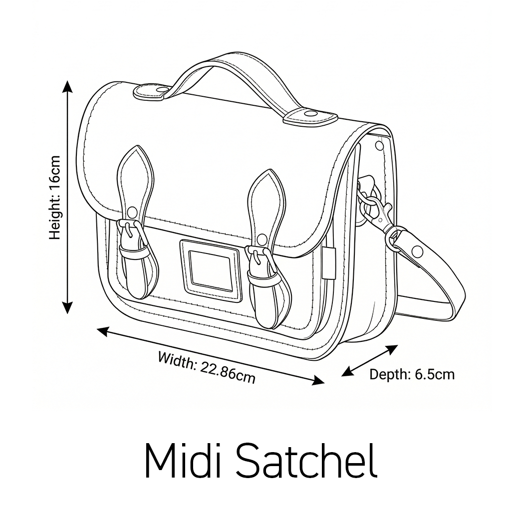 Leather Midi Satchel - Pillar Box Red
