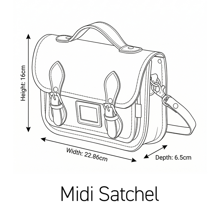 Leather Midi Satchel -  Sage Green