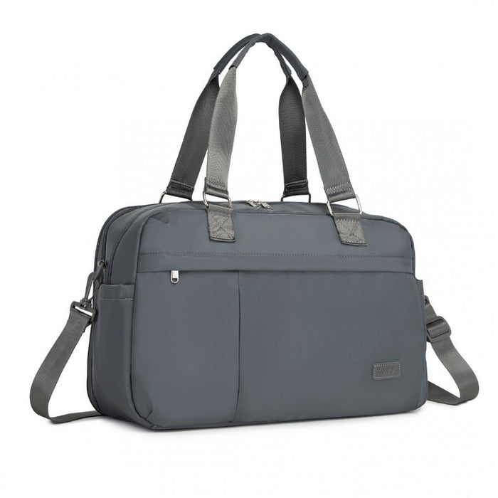 Travel Bag Large Tote Bag and Duffle Bag with Expandable Compartment and Wet/Dry Pocket – Grey