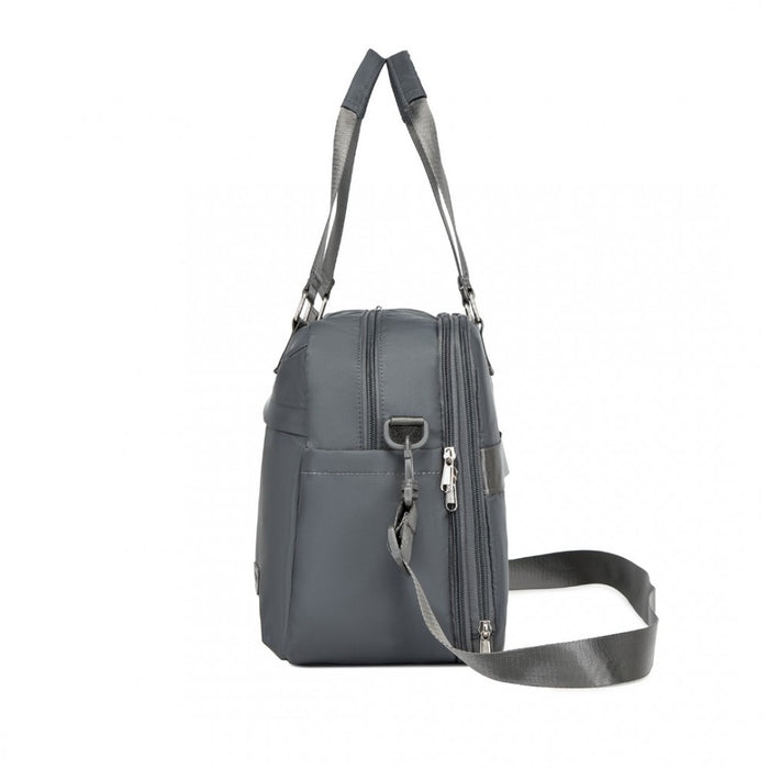 Travel Bag Large Tote Bag and Duffle Bag with Expandable Compartment and Wet/Dry Pocket – Grey