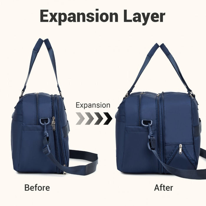 Travel Bag Large Tote Bag and Duffle Bag with Expandable Compartment and Wet/Dry Pocket – Navy