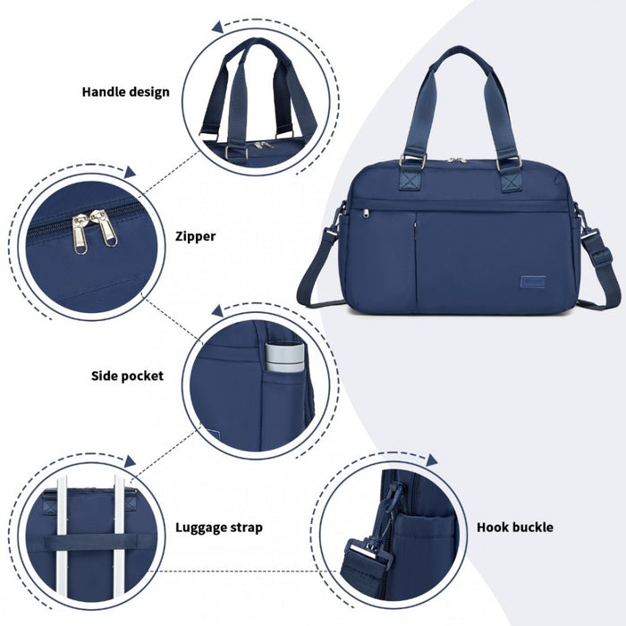 Travel Bag Large Tote Bag and Duffle Bag with Expandable Compartment and Wet/Dry Pocket – Navy