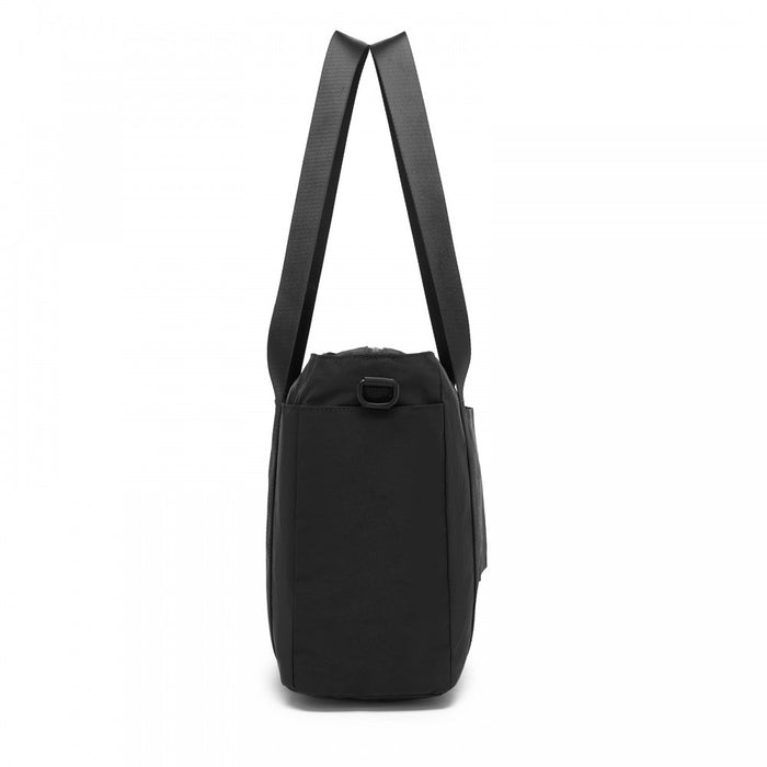 Comfortable and Easy-Carry Large Travel Tote with Trolley Sleeve and Crossbody Strap – Black