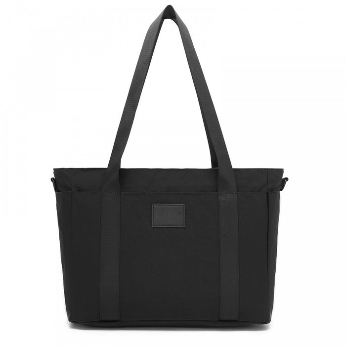 Comfortable and Easy-Carry Large Travel Tote with Trolley Sleeve and Crossbody Strap – Black