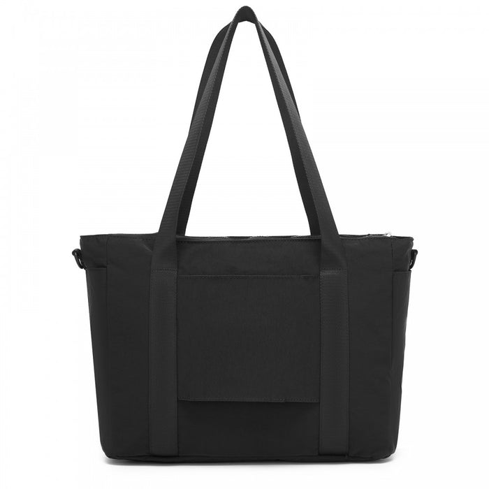 Comfortable and Easy-Carry Large Travel Tote with Trolley Sleeve and Crossbody Strap – Black