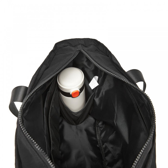 Comfortable and Easy-Carry Large Travel Tote with Trolley Sleeve and Crossbody Strap – Black