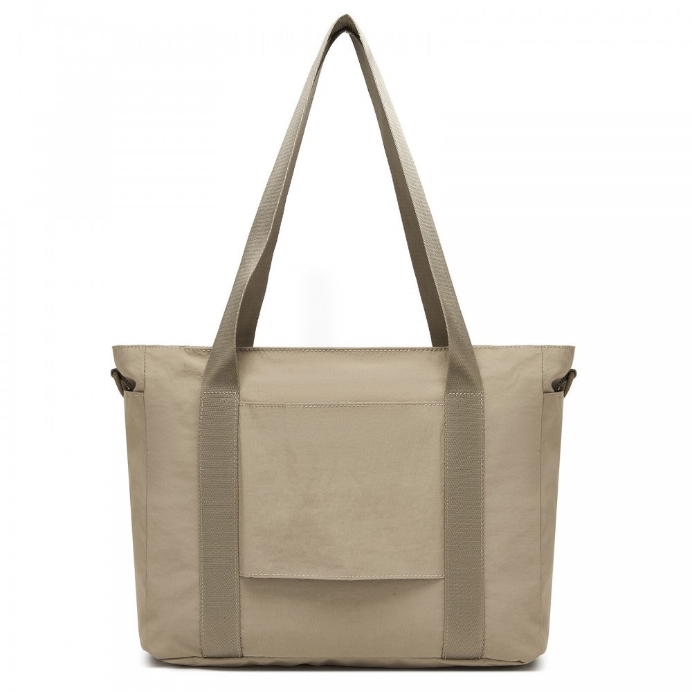 Comfortable and Easy-Carry Large Travel Tote with Trolley Sleeve and Crossbody Strap – Khaki