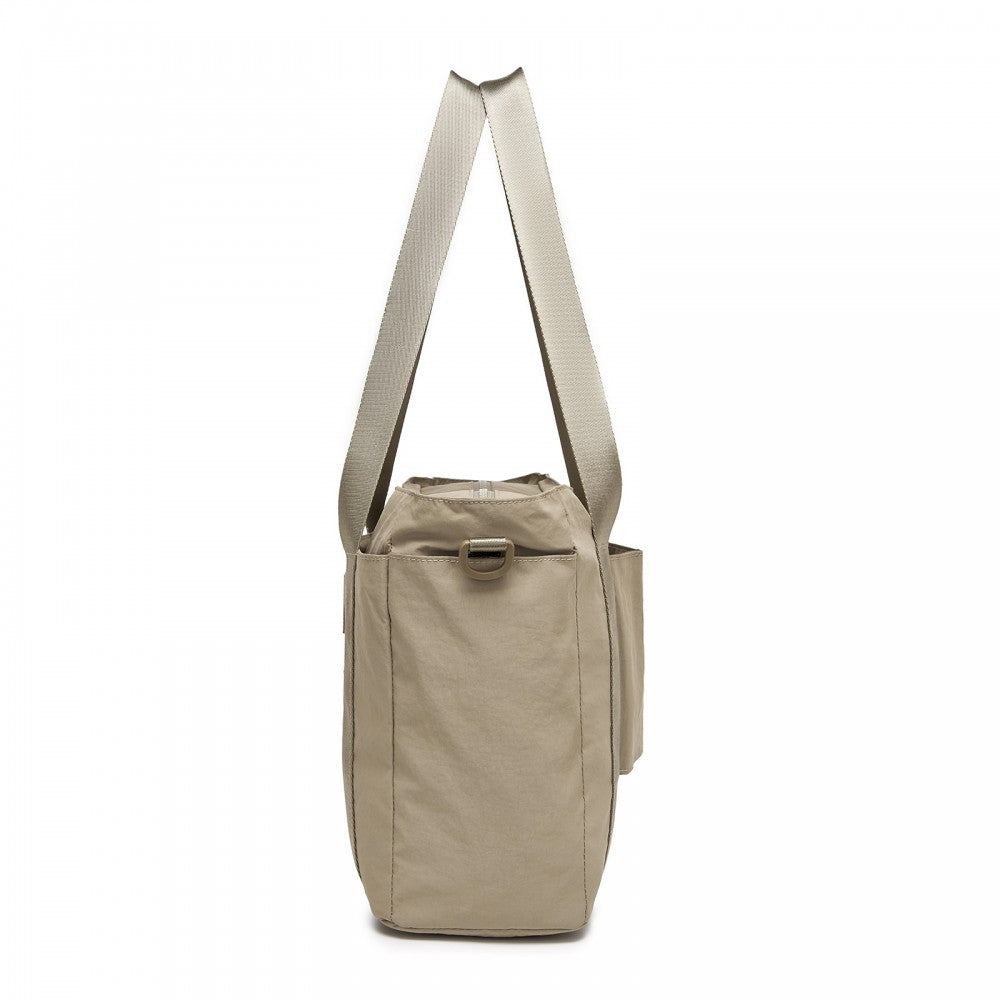 Comfortable and Easy-Carry Large Travel Tote with Trolley Sleeve and Crossbody Strap – Khaki