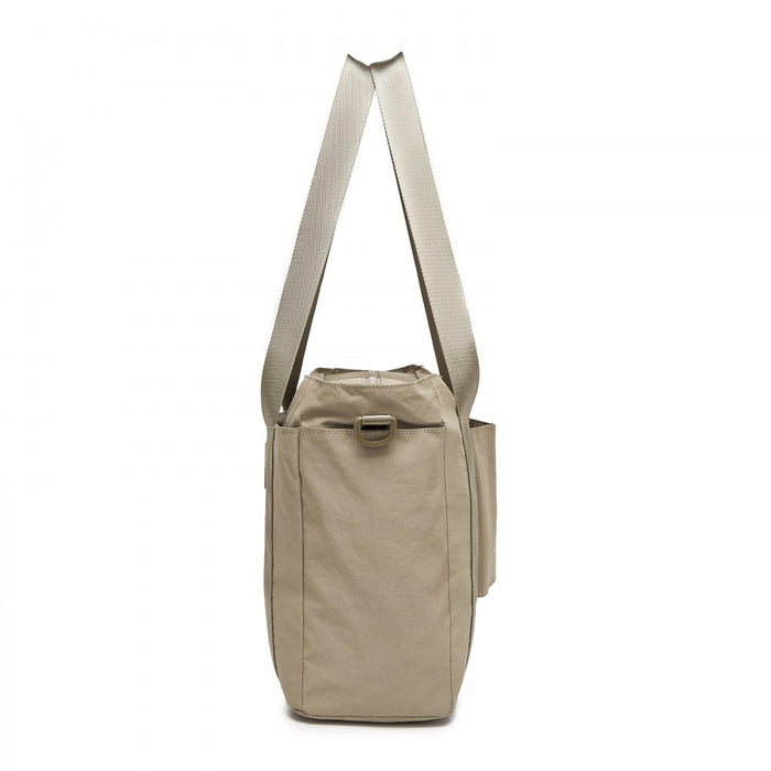 Comfortable and Easy-Carry Large Travel Tote with Trolley Sleeve and Crossbody Strap – Khaki