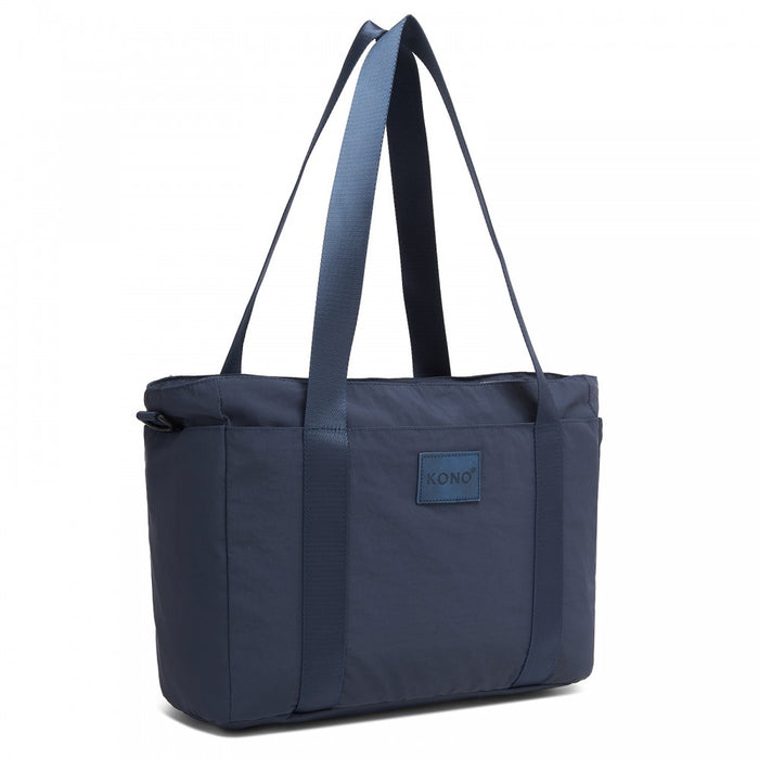 Comfortable and Easy-Carry Large Travel Tote with Trolley Sleeve and Crossbody Strap – Navy