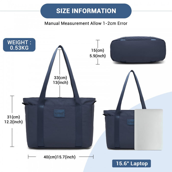 Comfortable and Easy-Carry Large Travel Tote with Trolley Sleeve and Crossbody Strap – Navy