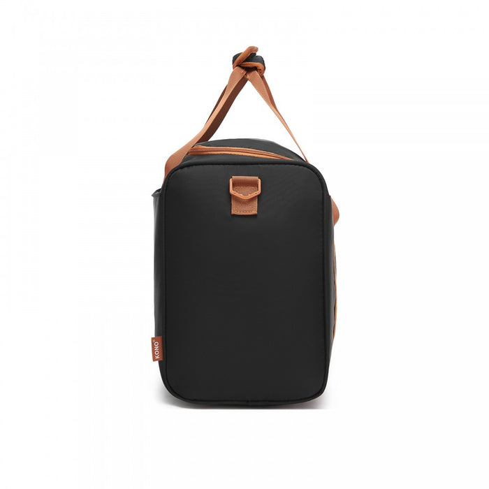Compact and Lightweight Personal-Item Travel Bag – U-Zip Wide Opening and Trolley Sleeve – Black and Brown