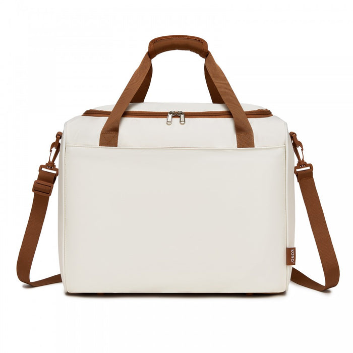 Compact and Lightweight Personal-Item Travel Bag – U-Zip Wide Opening and Trolley Sleeve – Cream