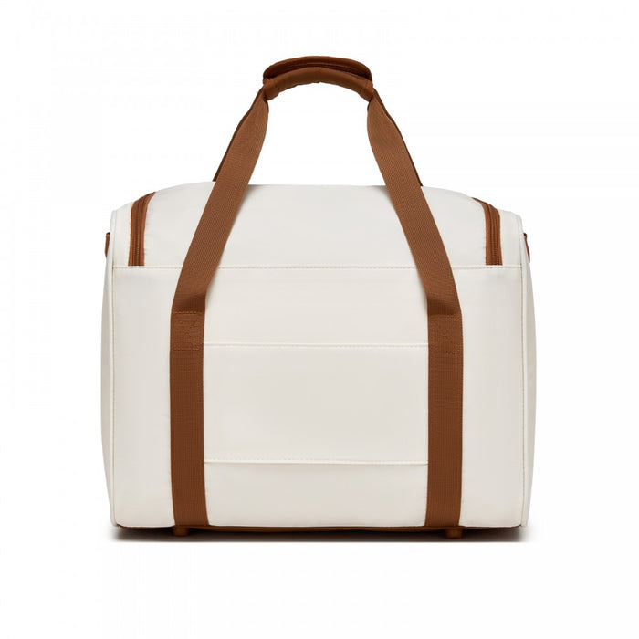 Compact and Lightweight Personal-Item Travel Bag – U-Zip Wide Opening and Trolley Sleeve – Cream
