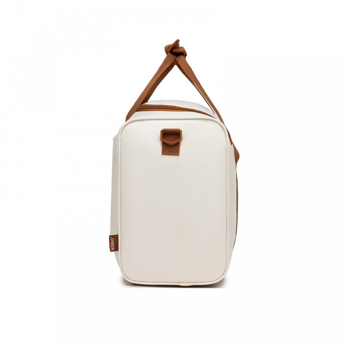 Compact and Lightweight Personal-Item Travel Bag – U-Zip Wide Opening and Trolley Sleeve – Cream