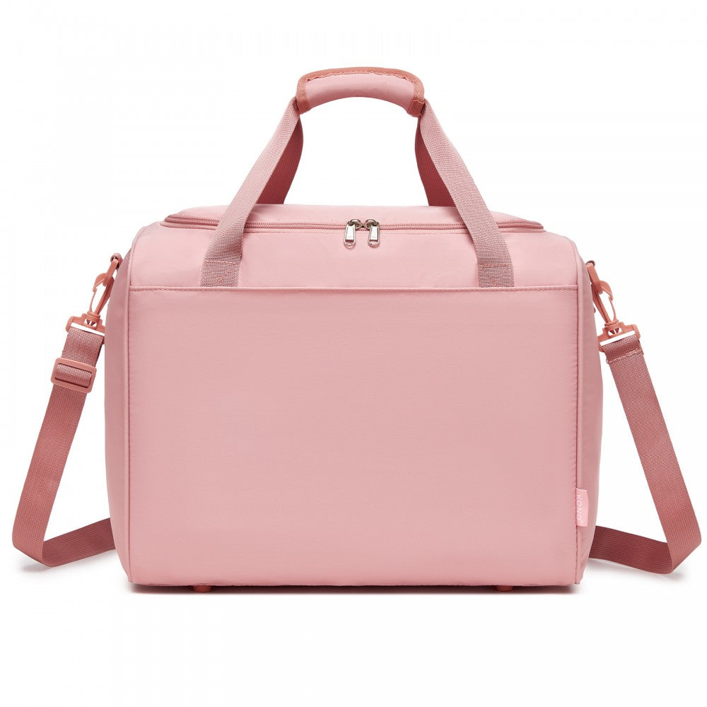 Compact and Lightweight Personal-Item Travel Bag – U-Zip Wide Opening and Trolley Sleeve – Nude