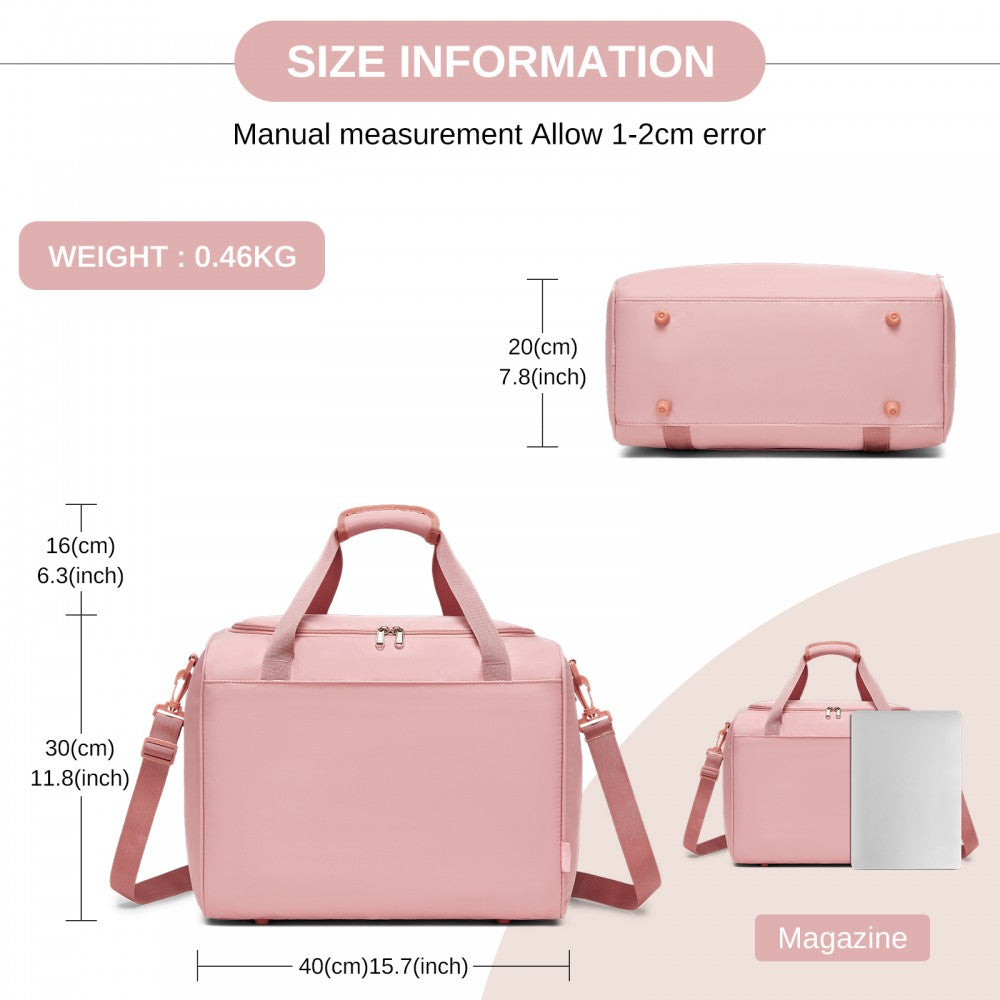 Compact and Lightweight Personal-Item Travel Bag – U-Zip Wide Opening and Trolley Sleeve – Nude