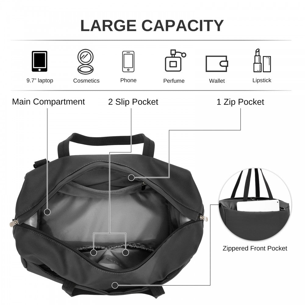 Cabin Approved Travel Bag – Carry-On Shoulder Bag – Black