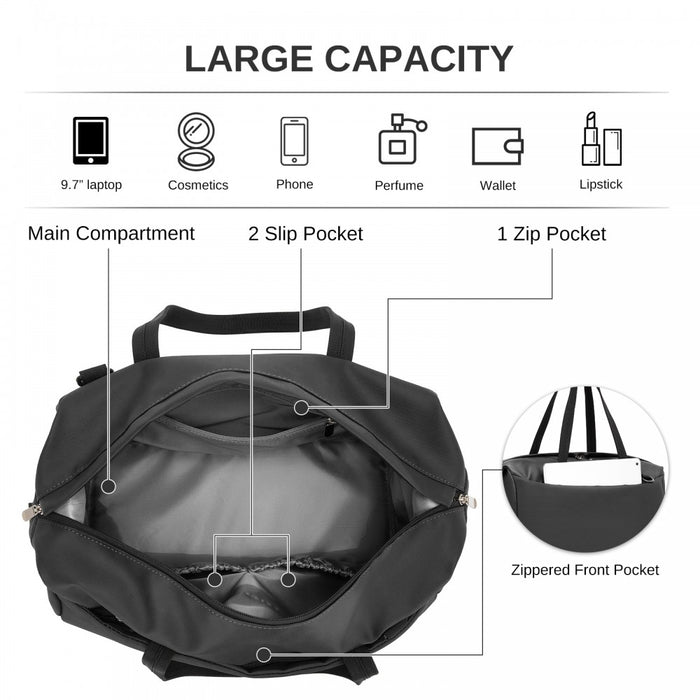 Cabin Approved Travel Bag – Carry-On Shoulder Bag – Black