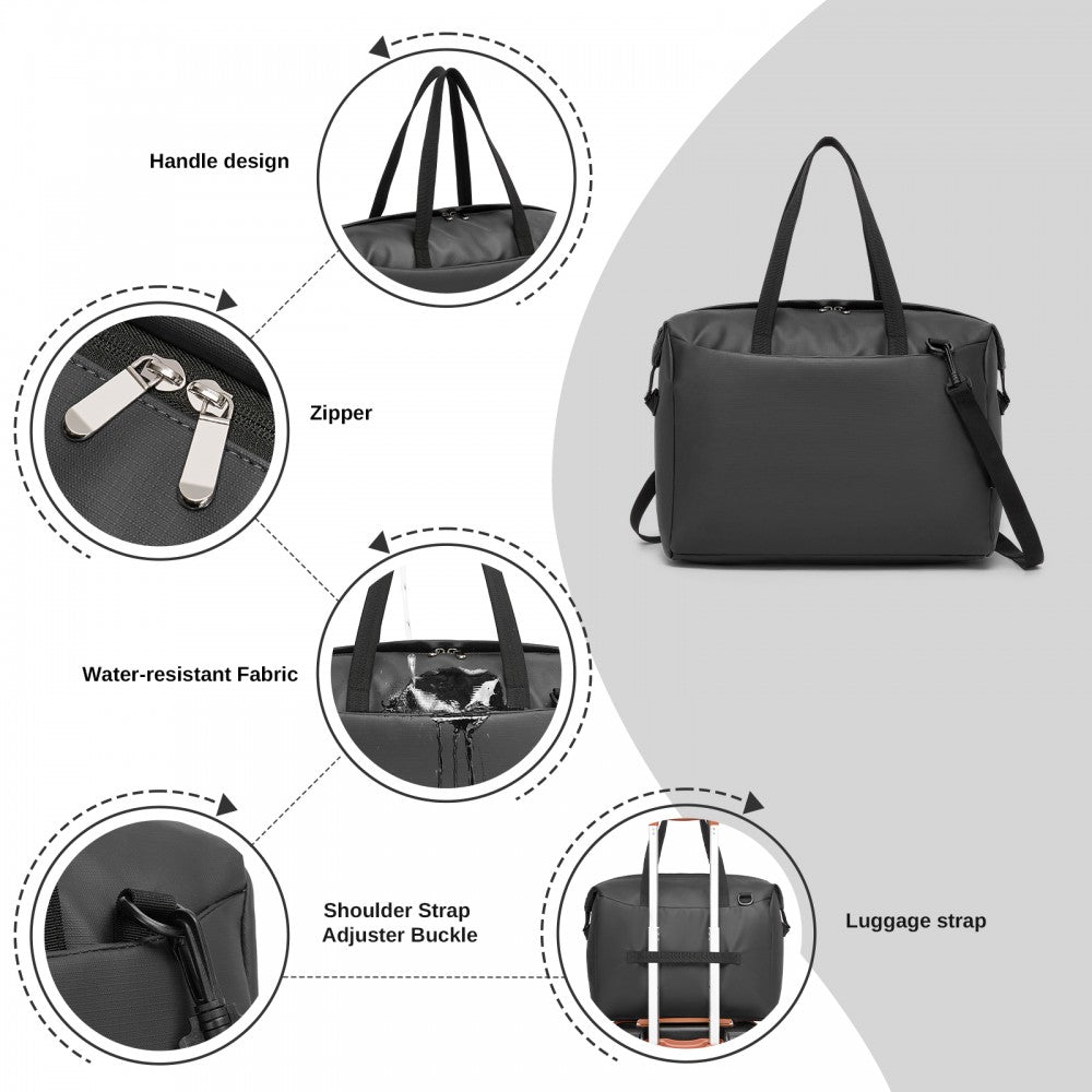 Cabin Approved Travel Bag – Carry-On Shoulder Bag – Black
