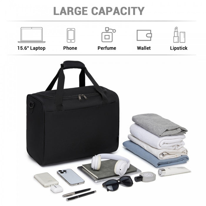 Airline-Approved Cabin Travel Duffel – Weekender with U-Zip Opening – Black