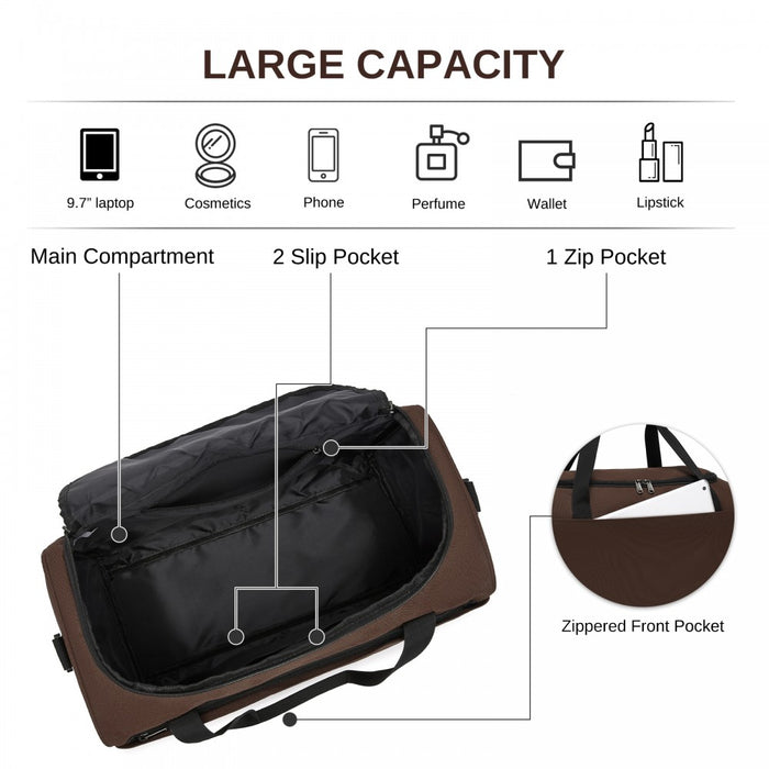 Airline-Approved Cabin Travel Duffel – Weekender with U-Zip Opening – Brown