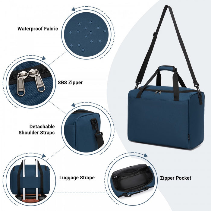Airline-Approved Cabin Travel Duffel – Weekender with U-Zip Opening – Navy