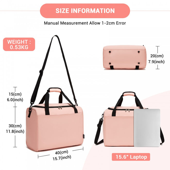 Airline-Approved Cabin Travel Duffel – Weekender with U-Zip Opening – Pink
