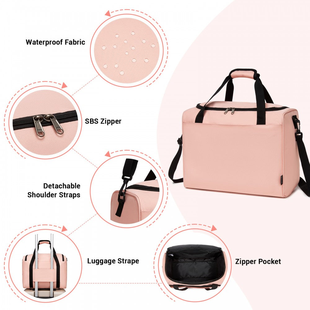 Airline-Approved Cabin Travel Duffel – Weekender with U-Zip Opening – Pink