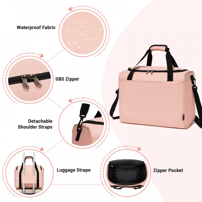 Airline-Approved Cabin Travel Duffel – Weekender with U-Zip Opening – Pink
