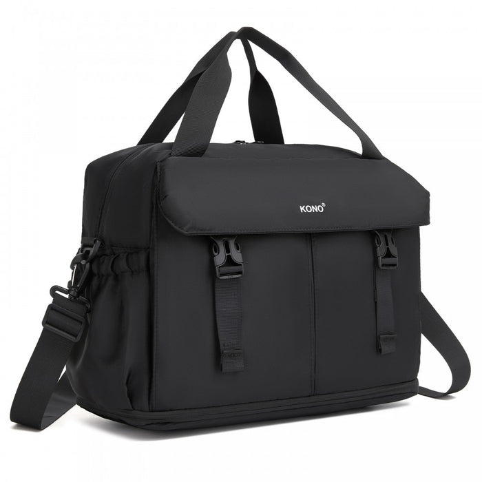 Expandable Cabin Travel Bag – Large, Water-Resistant, Multi-Compartment Weekend and Carry-On Tote – Black
