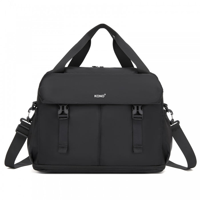 Expandable Cabin Travel Bag – Large, Water-Resistant, Multi-Compartment Weekend and Carry-On Tote – Black
