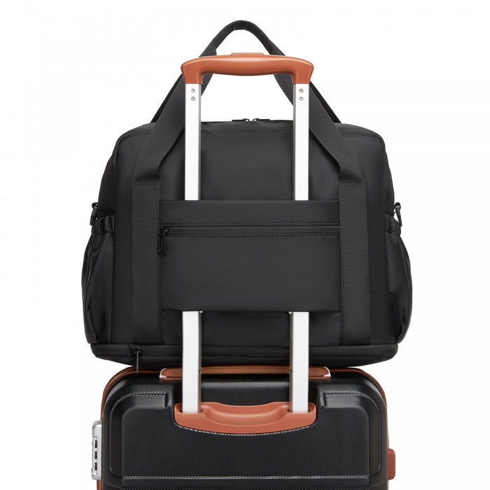 Expandable Cabin Travel Bag – Large, Water-Resistant, Multi-Compartment Weekend and Carry-On Tote – Black
