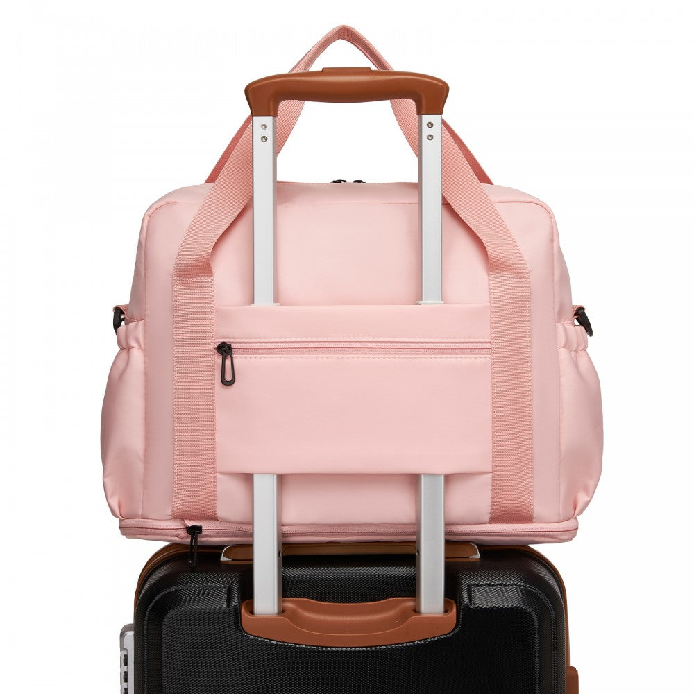Expandable Cabin Travel Bag – Large, Water-Resistant, Multi-Compartment Weekend and Carry-On Tote – Pink