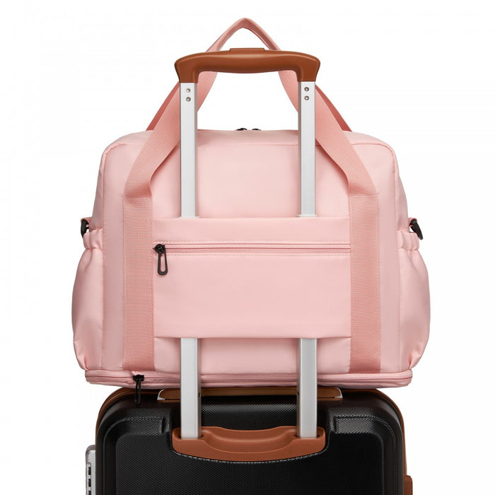 Expandable Cabin Travel Bag – Large, Water-Resistant, Multi-Compartment Weekend and Carry-On Tote – Pink