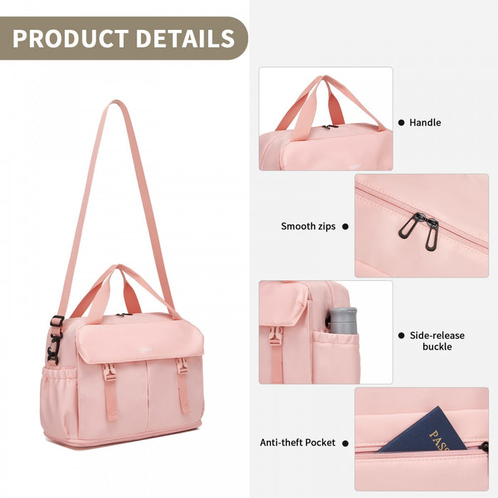 Expandable Cabin Travel Bag – Large, Water-Resistant, Multi-Compartment Weekend and Carry-On Tote – Pink