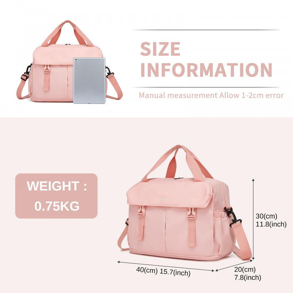 Expandable Cabin Travel Bag – Large, Water-Resistant, Multi-Compartment Weekend and Carry-On Tote – Pink