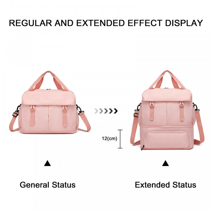 Expandable Cabin Travel Bag – Large, Water-Resistant, Multi-Compartment Weekend and Carry-On Tote – Pink