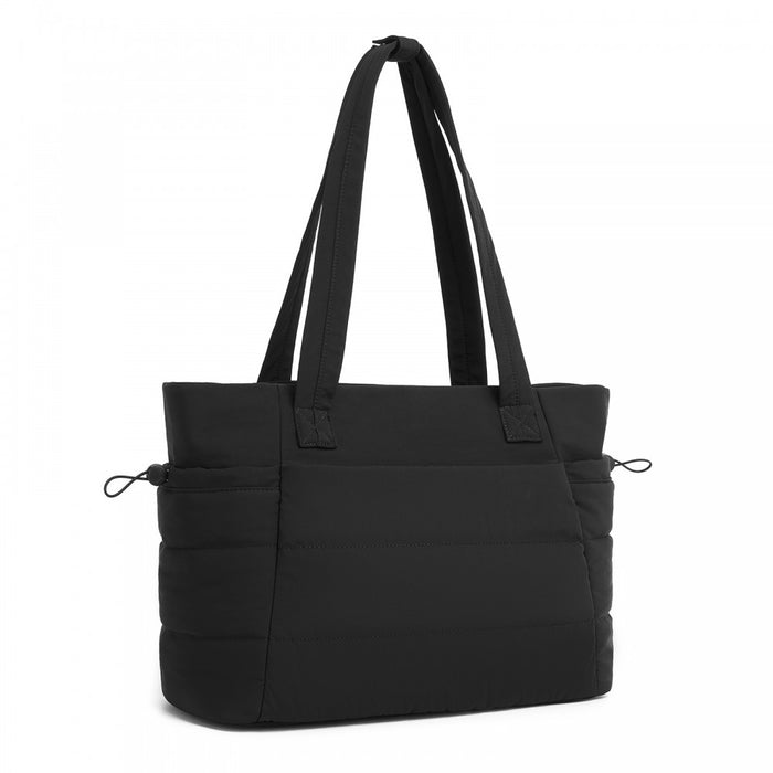 2-Piece Women's Tote Bag Set, Water Repellent Handbag with Laptop Compartment – Black
