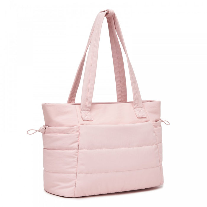 2-Piece Women's Tote Bag Set, Water Repellent Handbag with Laptop Compartment – Pink