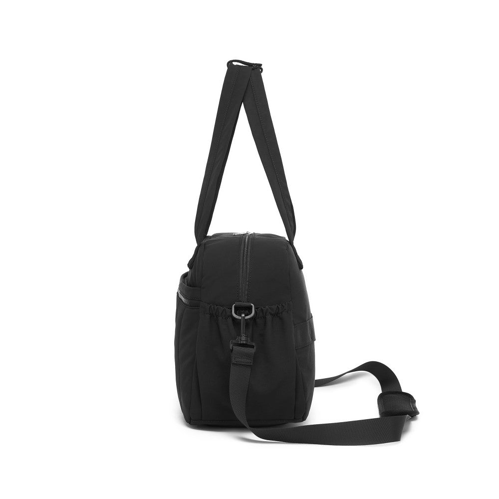 Lightweight Quilted Women's Travel Bag Set with Shoe Compartment for Gym Maternity Commute – 24 L – Black