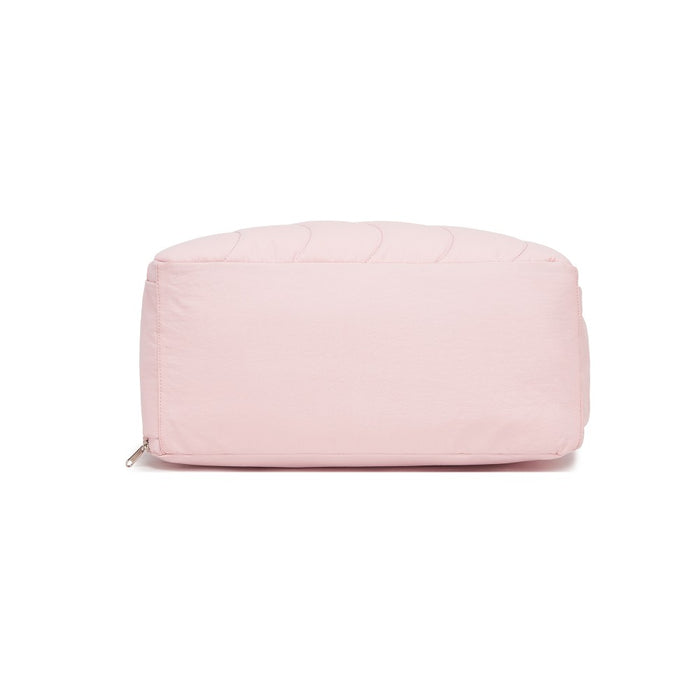 Lightweight Quilted Women's Travel Bag Set with Shoe Compartment for Gym Maternity Commute – 24 L – Pink