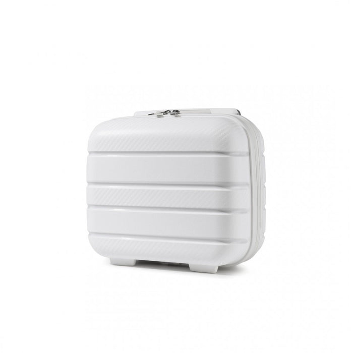 Multi-Texture PP Hard Shell Vanity Case – 14-Inch – Classic Collection – White