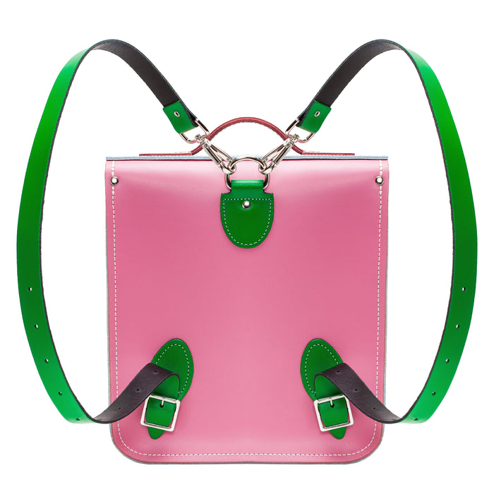 Handmade Leather City Backpack - Classic Kaleidoscope