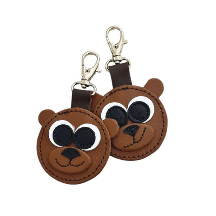 Brown Bear Handmade Leather Bag Charm