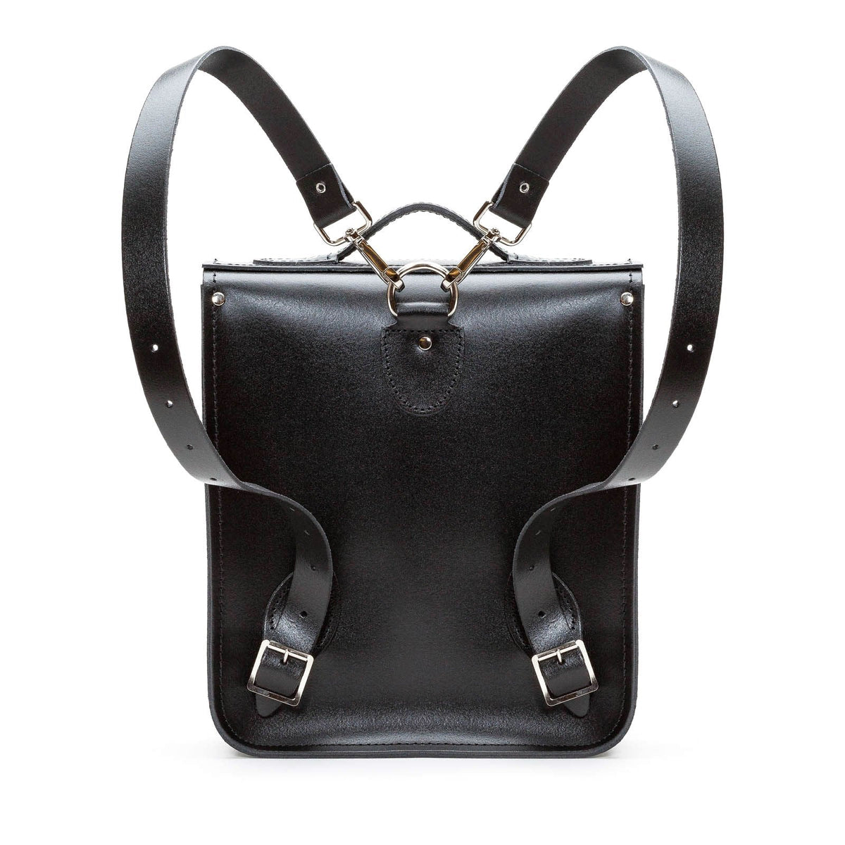 Handmade Leather City Backpack - Gothic Striped Grey & Black