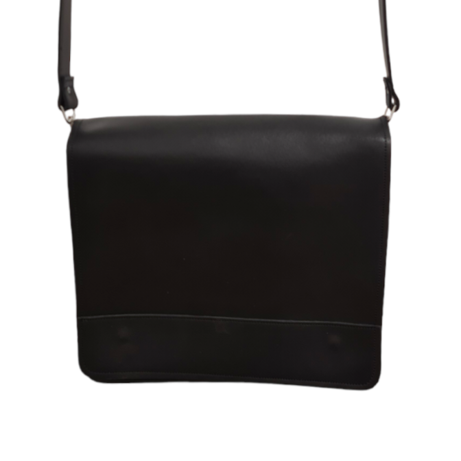 Soft Tannery Leather Messenger - Black