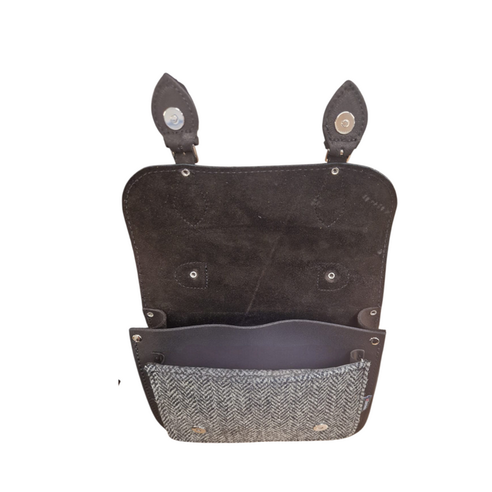Midi Tannery & Tweed Satchel - Black