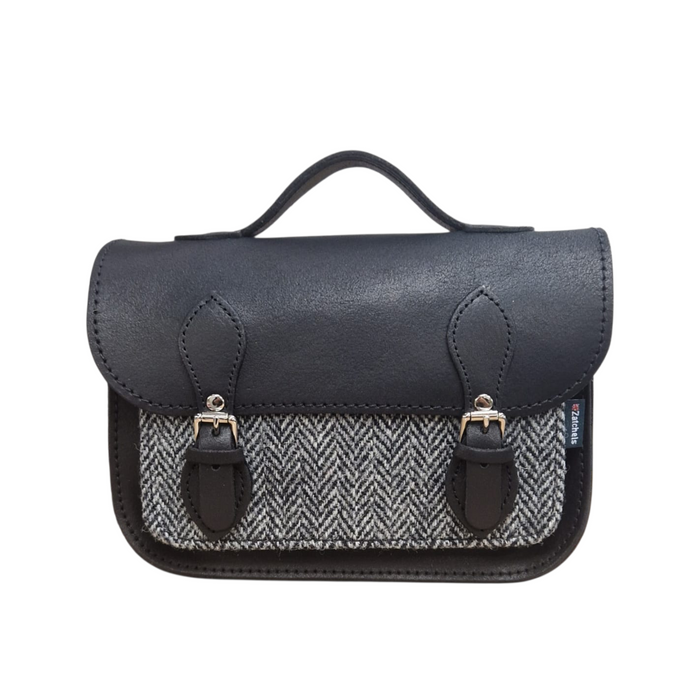 Midi Tannery & Tweed Satchel - Black