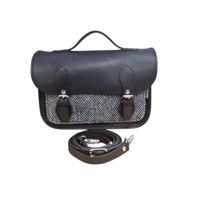 Midi Tannery & Tweed Satchel - Black
